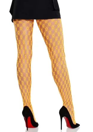Колготки Leg Avenue Eyelet Net Tights Neon Orange One Size Львів