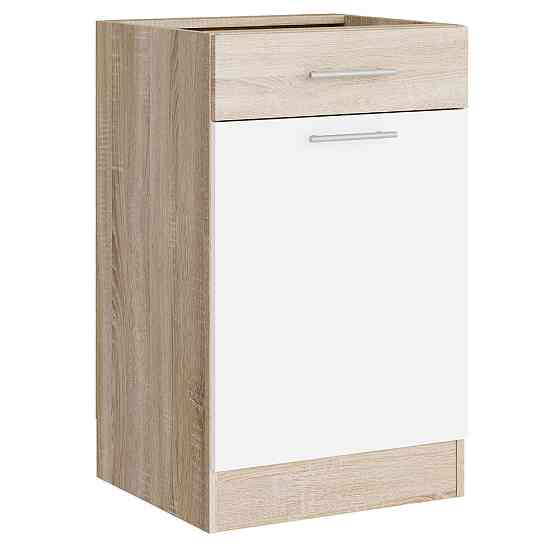 Кухонный модуль нижний с шухлядой Эверест Эко 500 дуб сонома/нимфея альба (белый) (без столешницы) 50х46х82 см (DTM-071043) Днепр