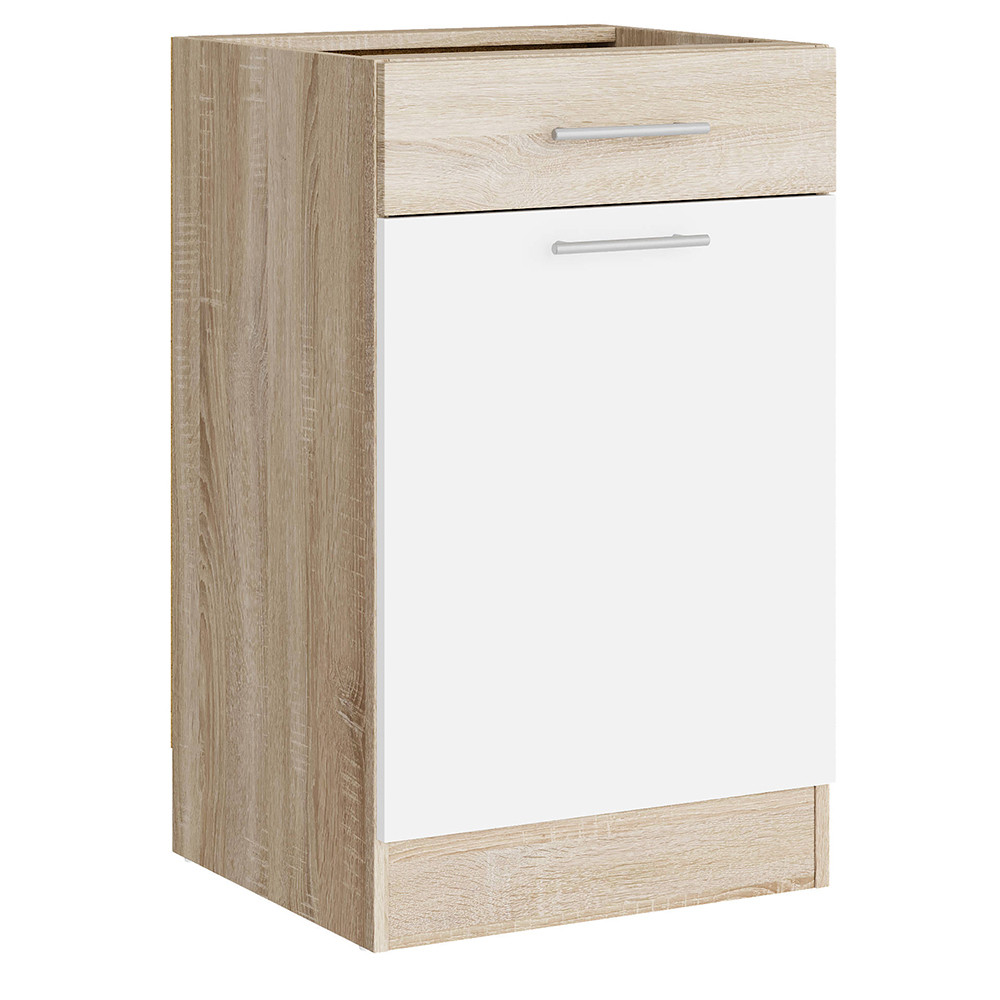 Кухонный модуль нижний с шухлядой Эверест Эко 500 дуб сонома/нимфея альба (белый) (без столешницы) 50х46х82 см (DTM-071043) Днепр - изображение 1