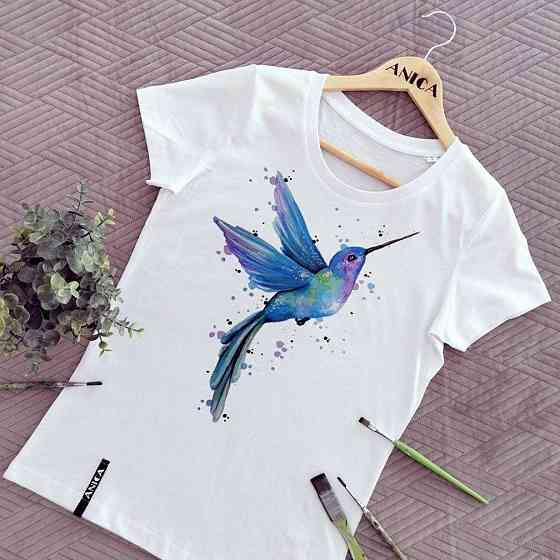 Футболка женская с принтом 44 Белая 2634325353 Днепр