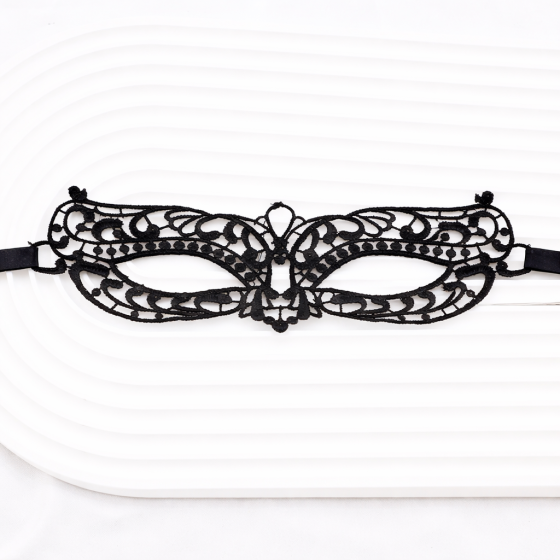 Маска карнавальная кружевная one size черный Киев