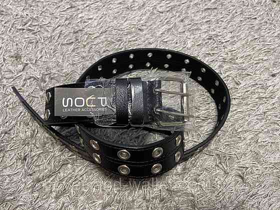 Широкий кожаный ремень с двумя отверстиями PS Leather Киев