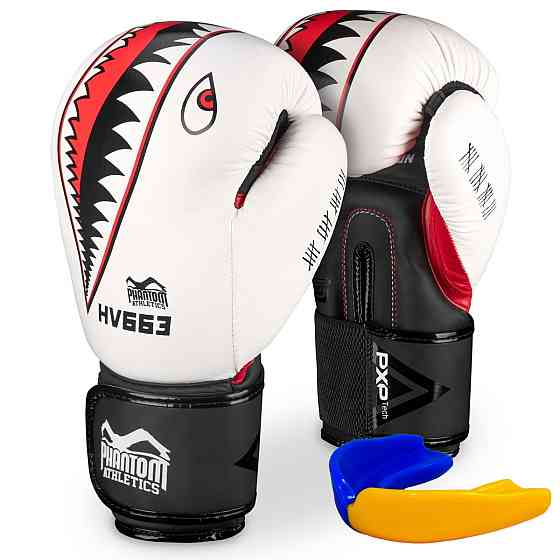 Боксерские перчатки 16 унций белые перчатки для бокса 16 oz Phantom Fight Киев