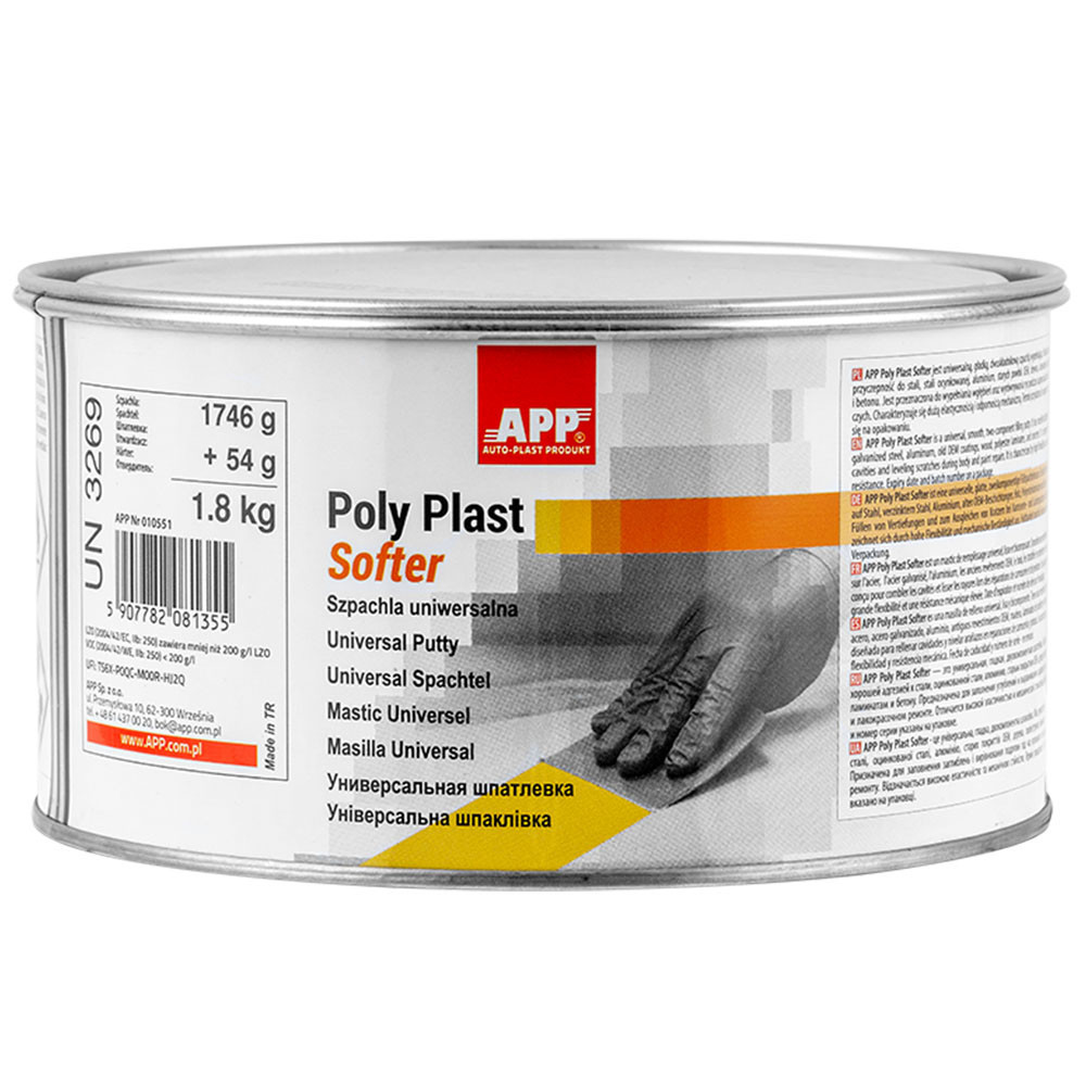 Шпаклівка універсальна "Poly Plast Softer" + затв. 1746+54г жовта APP, 010551 Вінниця - фото 2