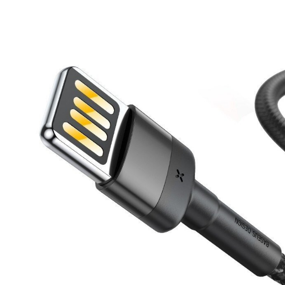 Кабель USB Lightning BASEUS CALKLF-GG1 Cafule 2,4A 1м сірий/чорний Житомир - изображение 3