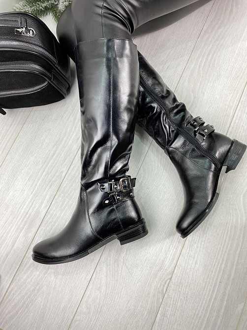 Injers Чоботи жіночі INJERS 764 чорні (весна-осінь, шкіра натуральна) (1741) 38 Коломия - фото 1