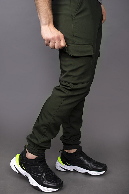 Мужские тактические брюки Softshell теплые штаны на флисе с карманами армейские софтшелл 