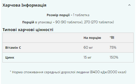 Цинк Myprotein ZINC 90 tabs Киев