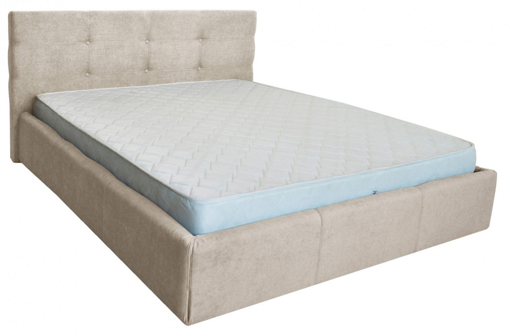 Ліжко Двоспальне Manchester Comfort 160 х 190 см Місті Milk A1 З підйомним механізмом та нішою для білизни Бежевий Дніпро - фото 14