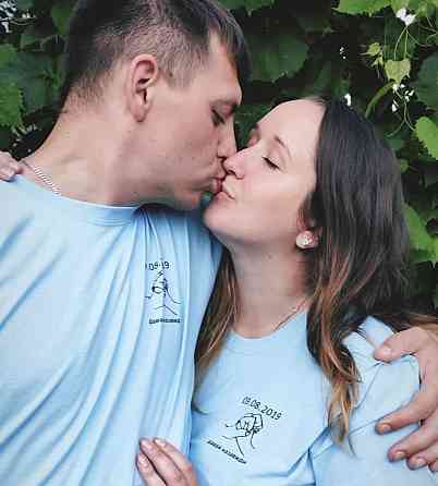 Парні футболки для хлопця та дівчини з нанесення дати вашої річниці ( ДАВАЙ НАВСЕГДА) Чернівці