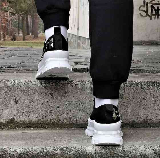 Женские Кроссовки Кеды на Танкетке Чёрные Слипоны Мокасины на Платформе (размеры: 37,38,39,40) - 33-1 Днепр