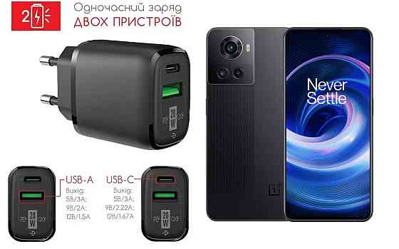 Сетевое зарядное устройство для OnePlus Ace, Ace 10R, 20W 3A, Quick Charge 3.0 Киев