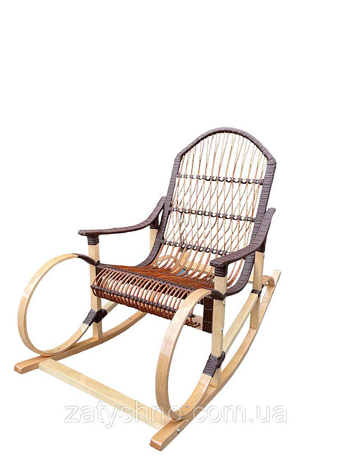 Кресло-качалка деревяная плетеная из лозы Киев - изображение 1