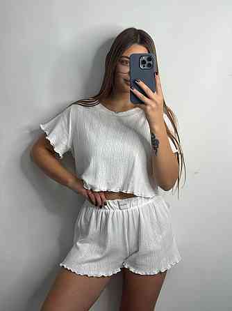 Женский трикотажный комплект для дома Молочный M-L Харьков