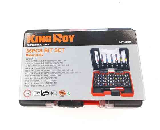 Набір біт 36пр. HEX,PH,PZ,SL,TORX (KingRoy 32080) Винница