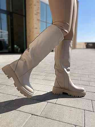 Зимові жіночі чоботи натуральна шкіра на низькому ходу кольору лате теплі 503/21150 р. 38-40 Коломыя