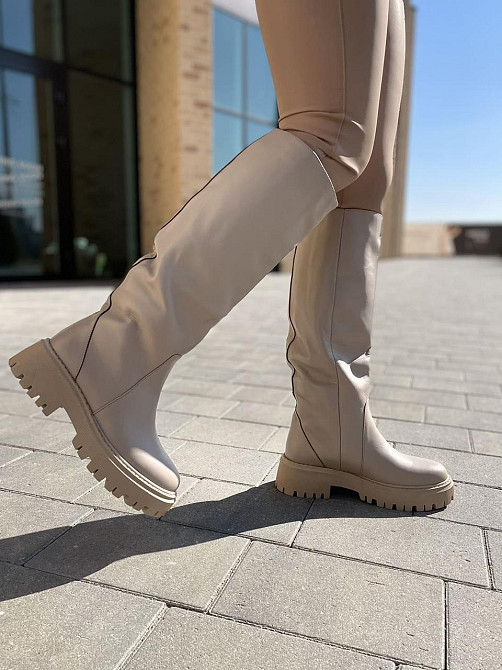 Зимові жіночі чоботи натуральна шкіра на низькому ходу кольору лате теплі 503/21150 р. 38-40 Коломыя - изображение 5