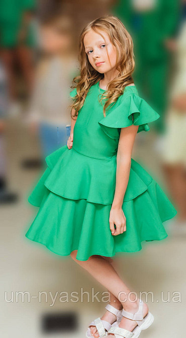 Зеленое пышное платье Петрушка Капуста Елочка Цветочек Весна Калина від р.92 до р.128 Кривой Рог - изображение 1