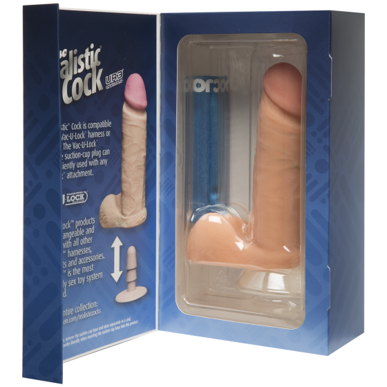 Фаллоимитатор Doc Johnson The Realistic Cock 6 inch White - ULTRASKYN, Vack-U-Lock, диаметр 4,3см Sex Aura Киев