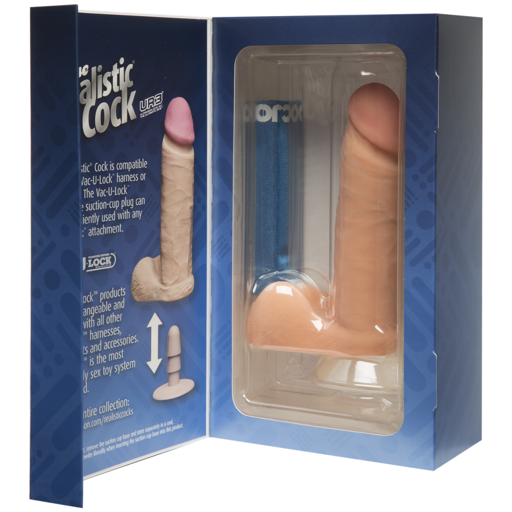 Фаллоимитатор Doc Johnson The Realistic Cock 6 inch White - ULTRASKYN, Vack-U-Lock, диаметр 4,3см Sex Aura Киев - изображение 5
