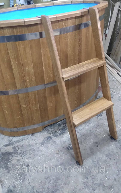 Овальна дубова купіль з поліпропеленовою вставкою 140*90*110 Київ - фото 7