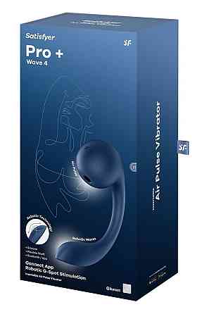Вібратор для точки G і клітора Satisfyer Pro+ Wave 4 Connect App із застосунком, синій Sex Aura Київ