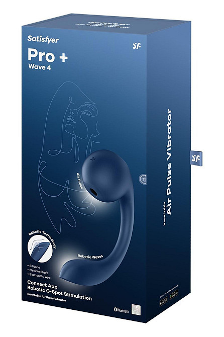 Вібратор для точки G і клітора Satisfyer Pro+ Wave 4 Connect App із застосунком, синій Sex Aura Київ - фото 5