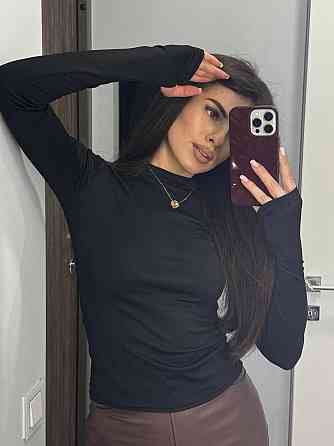 Жіночий модний лонгслів із вирізом для пальчиків мікродайвінг Чорний, 42/44 Одеса