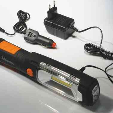 Фонарик с аккумулятором ручной с крючком 3Вт, оранжевый Днепр