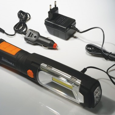 Фонарик с аккумулятором ручной с крючком 3Вт, оранжевый Днепр - изображение 4