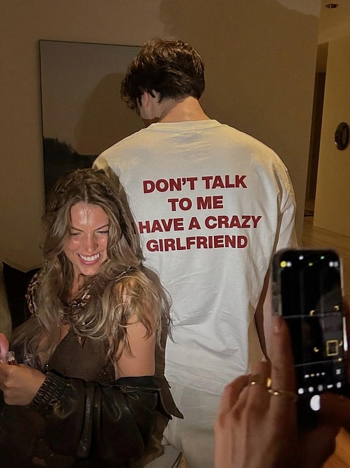 Футболка «Don't Talk To Me I Have A Crazy Girlfriend» XL, Бежевий Чернівці - фото 1