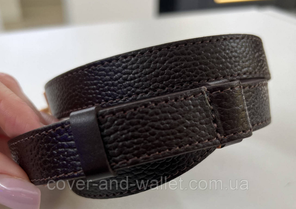 Стильный тонкий женский ремень в коричневом цвете в стиле Hermes 20 мм Puos Киев - изображение 6