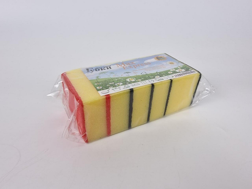 Губка кухонна для посуду 5+1 шт. Max Express (Супер Торба) (1 пачка) Харків - фото 2