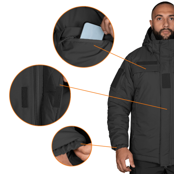 Тактическая теплая мужская куртка Patrol System 3.0 Черная S Киев
