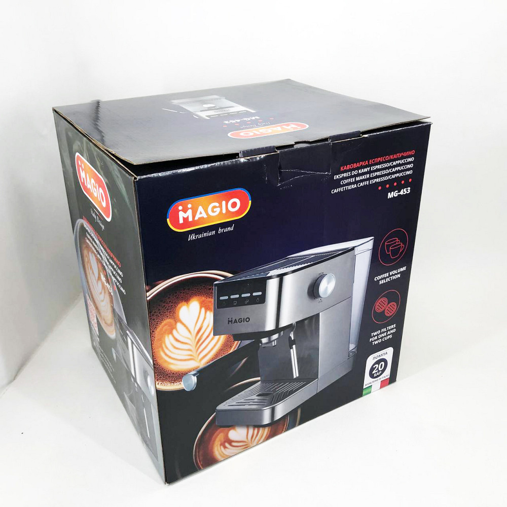 Домашняя кофеварка для приготовления напитков MAGIO MG-453 960 Вт, Кофемашина рожковая с кофемолкой CA-19 Львов - изображение 6
