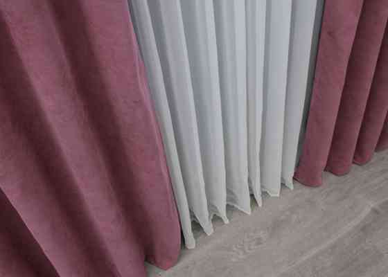 Шторна тканина мікровелюр Petek колір пурпурний 1490ш Київ