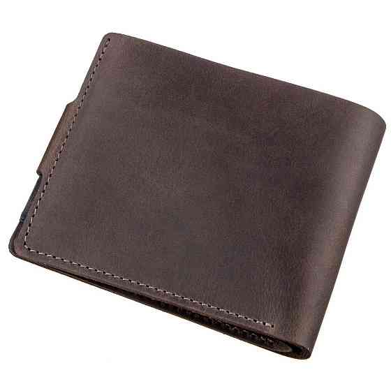 Солидное мужское портмоне винтажное GRANDE PELLE 11230 Коричневое Киев
