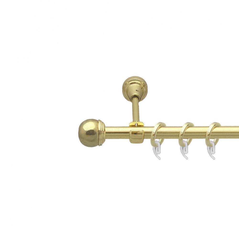 Карниз Orvit Тоді Макс металевий однорядний відкритий гладка труба кільце фасонне металеве  Золото 16 мм 160 см (7751948) Львів - фото 1