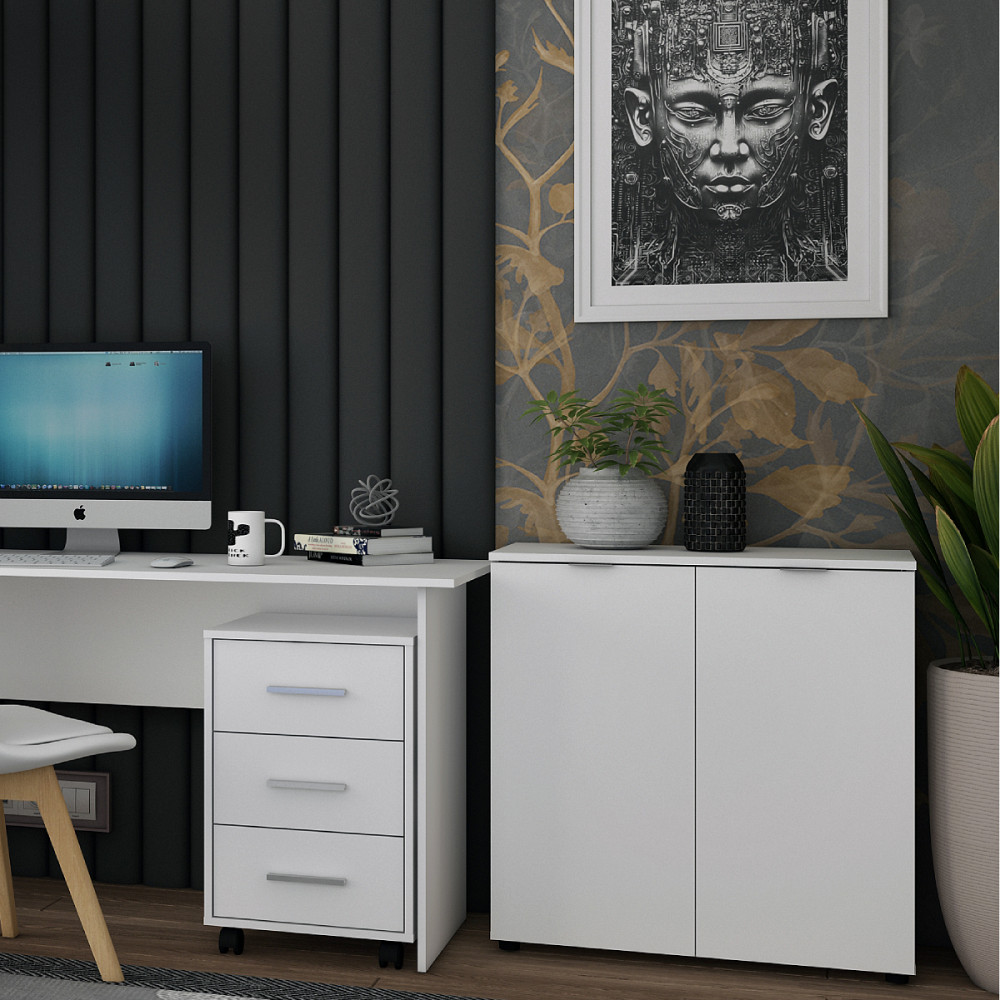 Комод у вітальню Doros Рон 3 80х38х81 см Білий (DRS-011296) Львів - фото 1