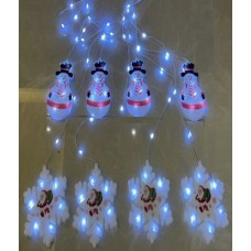 Гирлянда-штора фигурки 3D снеговика и снежинки 95L M Мультицветная 3м*0.7см 8184 Одеса - фото 1