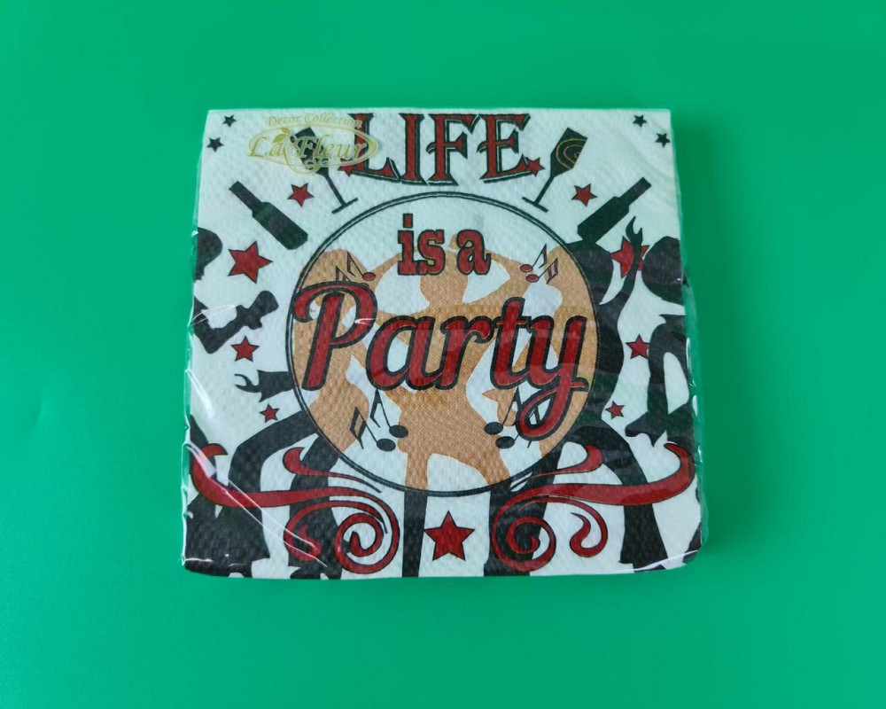Салфетки бумажные свадебные La Fleur Party 33х33 см 20 шт, салфетки праздничные 2-слойные с рисунком для сервировки (1 пачка) Харьков - изображение 7