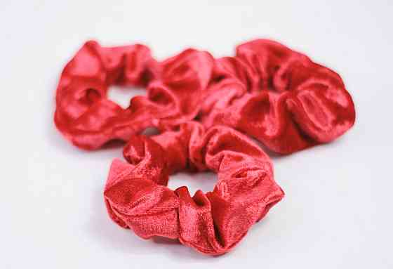 Гумка для волосся велюрова Червоний Харків