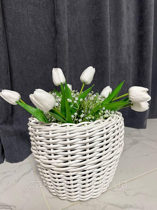 Білий ротанговий кошик Київ - фото 7