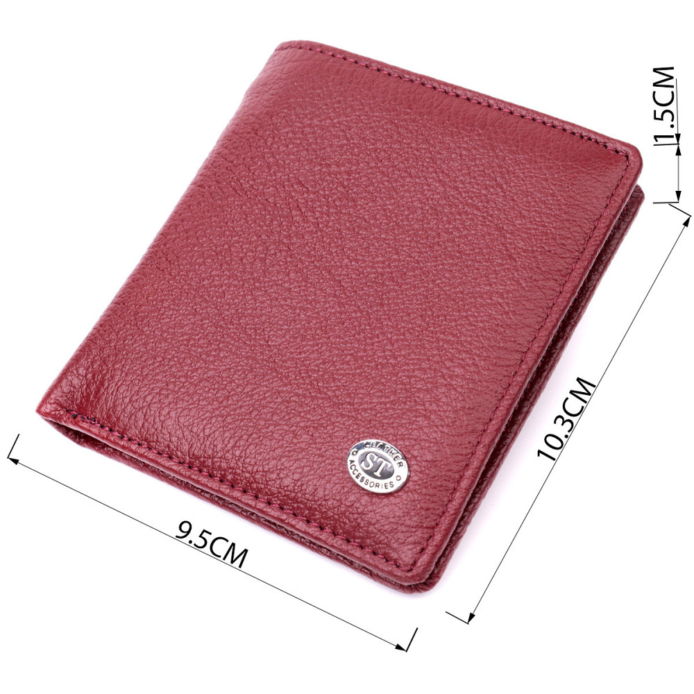 Женский небольшой кошелек из натуральной кожи ST Leather 19476 Бордовый Киев - изображение 3