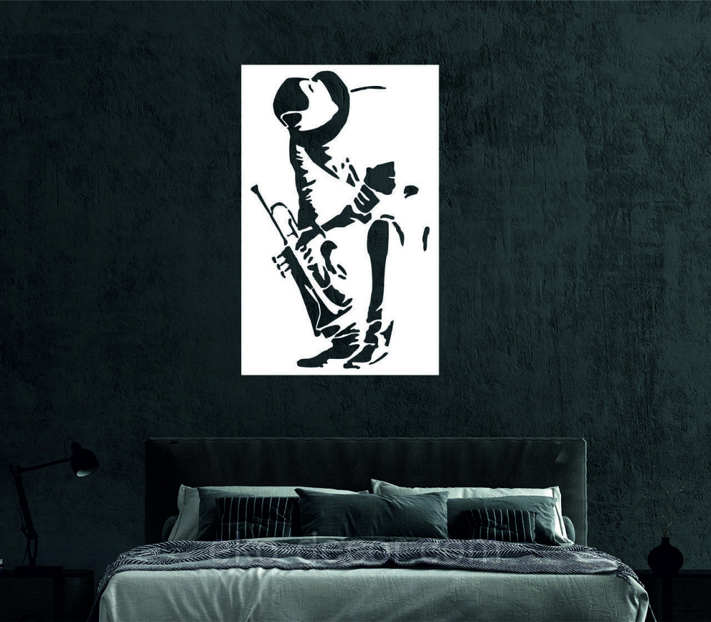 Декоративное настенное Панно «Музыкант», Декор на стену 70*44 см, Белый Киев - изображение 6