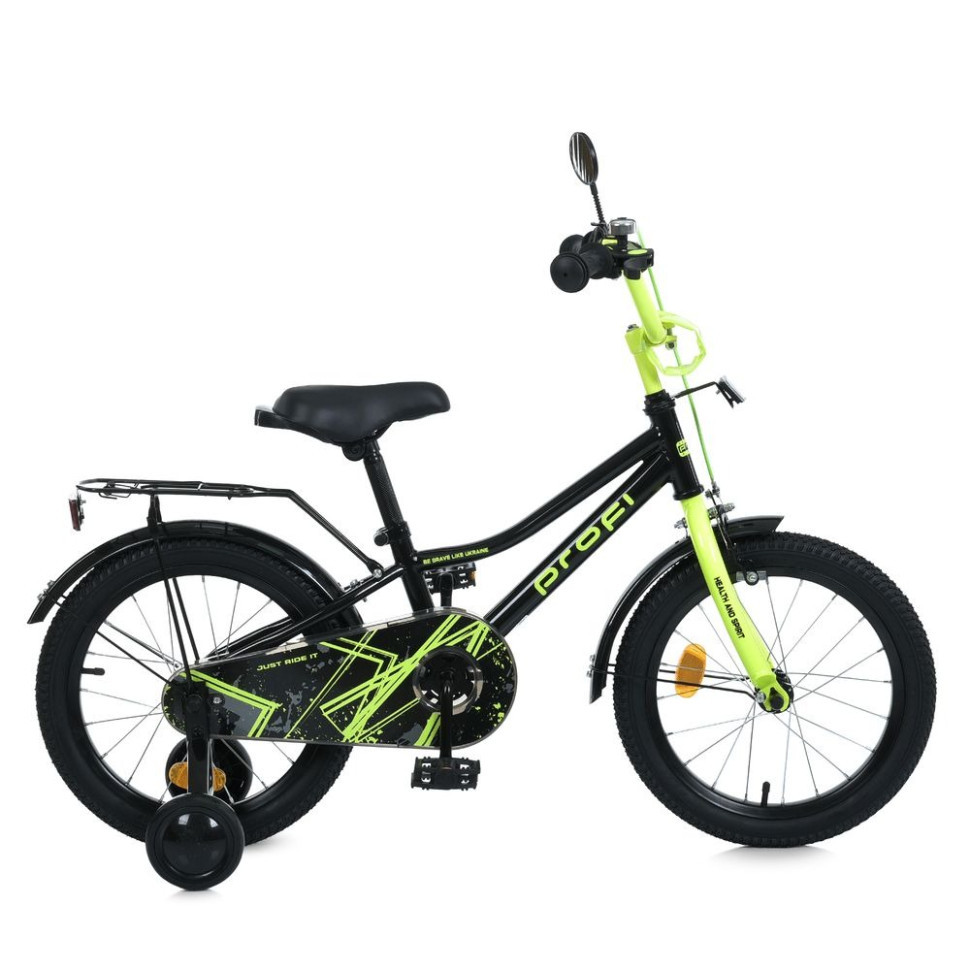 Велосипед дитячий MB 14015-1 колеса 14 дюймів, чорно-зелений Вінниця - фото 5