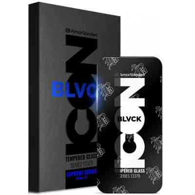Стекло защитное Armorstandart Supreme Black Icon 3D Apple iPhone 15 Black (ARM68221) Винница