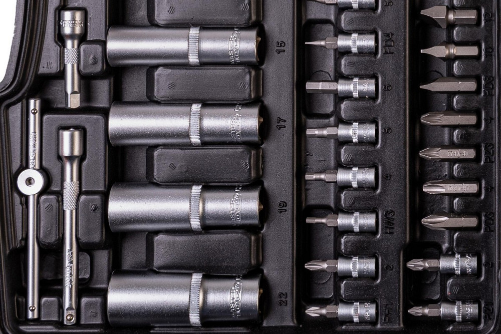 MASTERTOOL Набір інструментів MASTERTOOL PROFI ¼"&½" 111 шт 4-14 мм 10-32 мм CrV50BV30 протиуда Коломия - фото 10