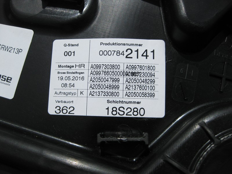 Mercedes-Benz  A2137306805 Склопідйомник задніх правих дверей E-Class W213 Одесса - изображение 3