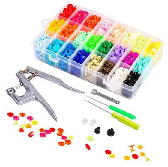 Утилітач пластикових кнопок Т3 Т5 Т8, заклепник з набором кнопок 24цв Винница